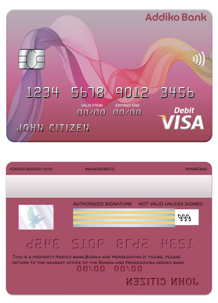 Bosnia and Herzegovina Addiko bank visa card